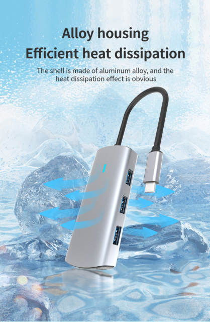 5-in-1 USB 3.0 Docking Station - USB-C, HDMI, RJ45, PD100W - High Quality and Versatile
