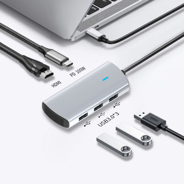 5-in-1 USB 3.0 Docking Station - USB-C, HDMI, RJ45, PD100W - High Quality and Versatile