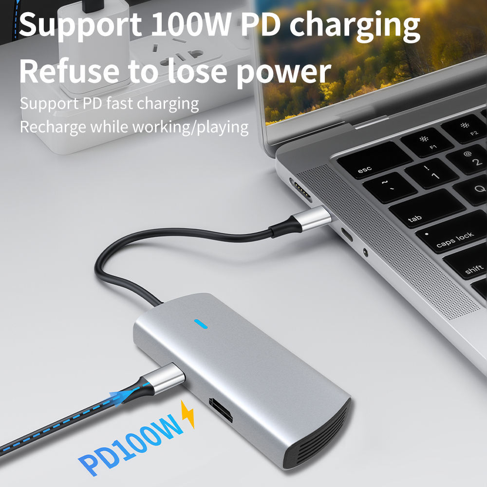 5-in-1 USB 3.0 Docking Station - USB-C, HDMI, RJ45, PD100W - High Quality and Versatile
