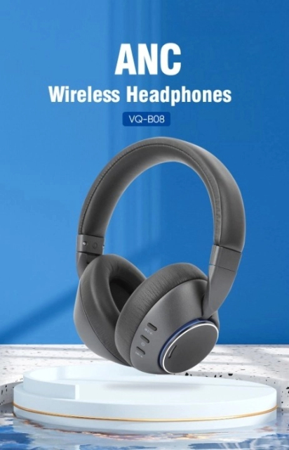 VQ-B08 Wireless Over-Ear Headphones with Microphone - Bluetooth v5.1, Noise Cancelling, IPX-4 Waterproof, High-Fidelity Sound