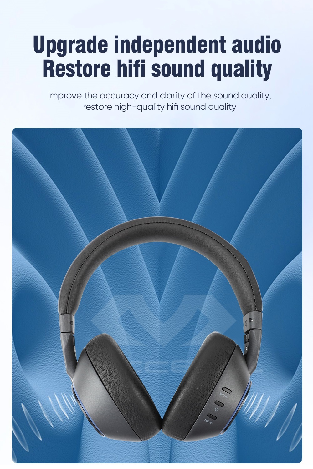 VQ-B08 Wireless Over-Ear Headphones with Microphone - Bluetooth v5.1, Noise Cancelling, IPX-4 Waterproof, High-Fidelity Sound