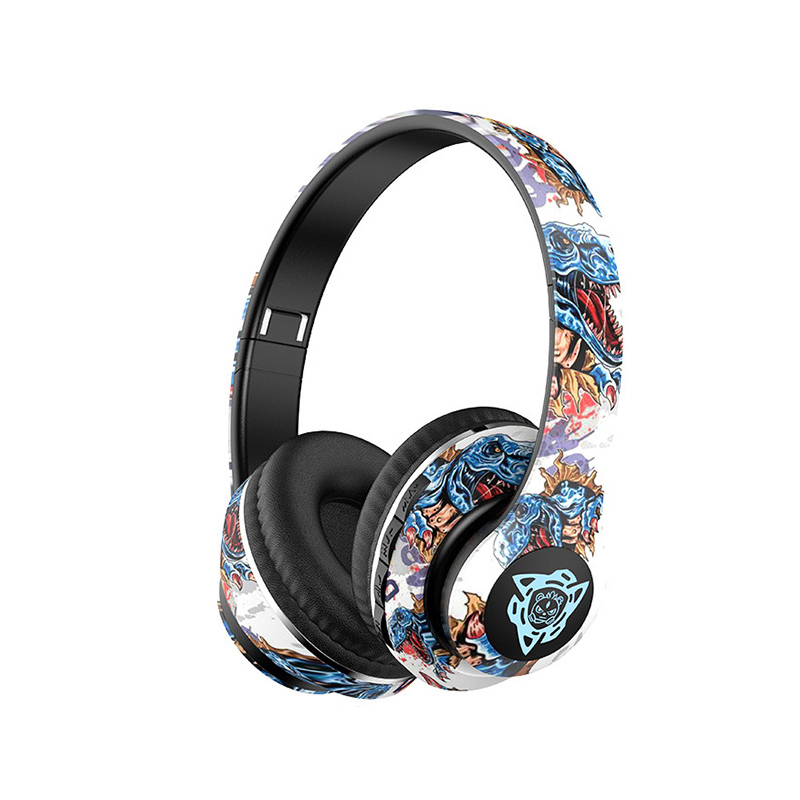 USHS P35 Graffiti Wireless Bluetooth Headphones – LED Lighting, Customizable Colors, and Long Battery Life, Wholesale Supplier
