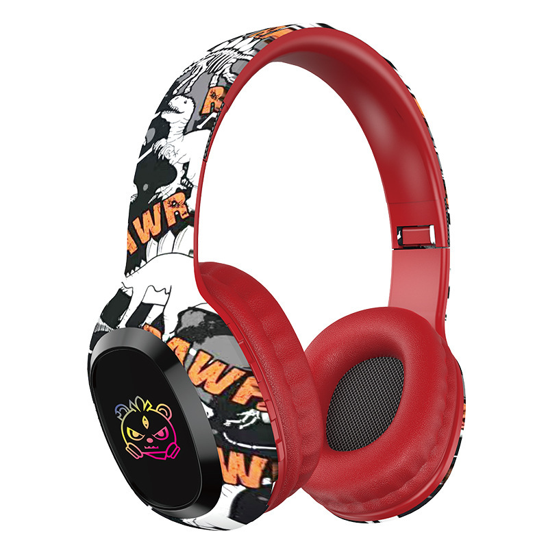 USHS P95 Wireless Bluetooth Headphones – LED Graffiti Design, Long Battery Life, Deep Bass, and Gaming Mode