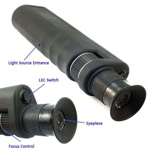 400X Handheld Fiber Microscope For Fiber End-face Inspection With 1.25mm & 2.5mm Adaptor
