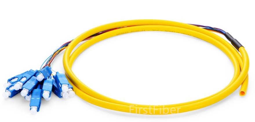 12 Color SC UPC fiber Pigtail Bunch 12 Core 12 Fiber Bunch 9/125 Single Mode
