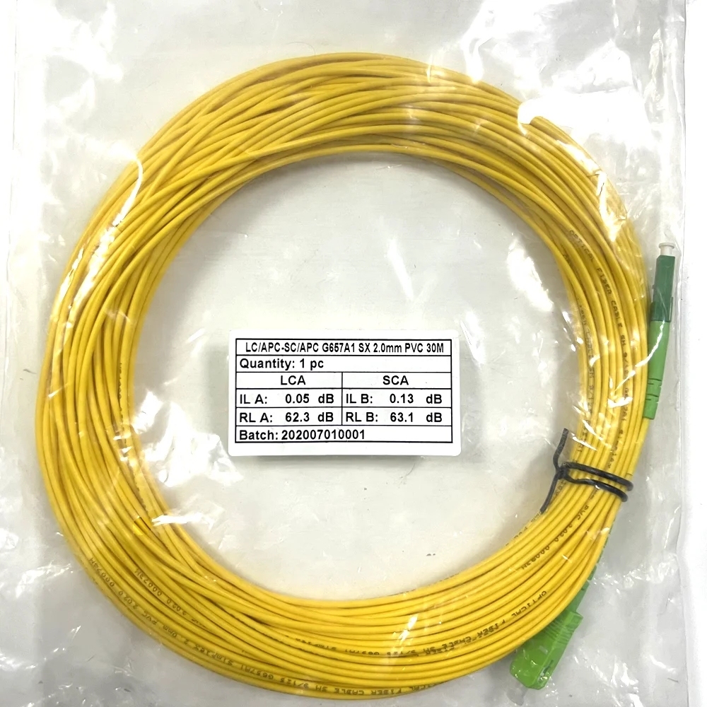 Optical Fiber Patch Cord Fibre Cable SC APC to LC APC Connectors Jumper G657A Single Mode 1 meter 2m 3m 5m 10 15meters 30 meters