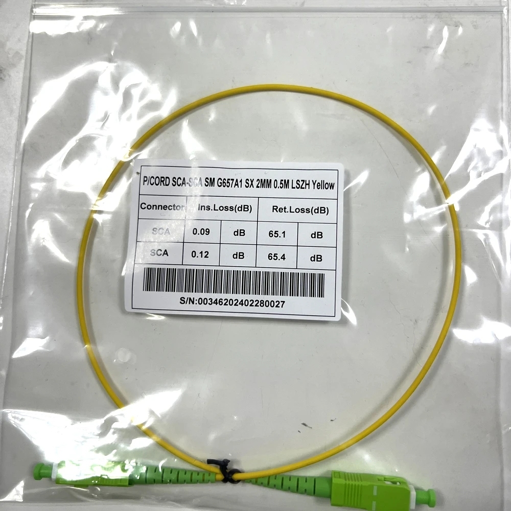 Fiber Patch Cord Optical Cable Fibre Jumper with SC APC Connector G657A1 Single Mode Fiber LSZH 0.5m 1m 2m 3m 5m Long