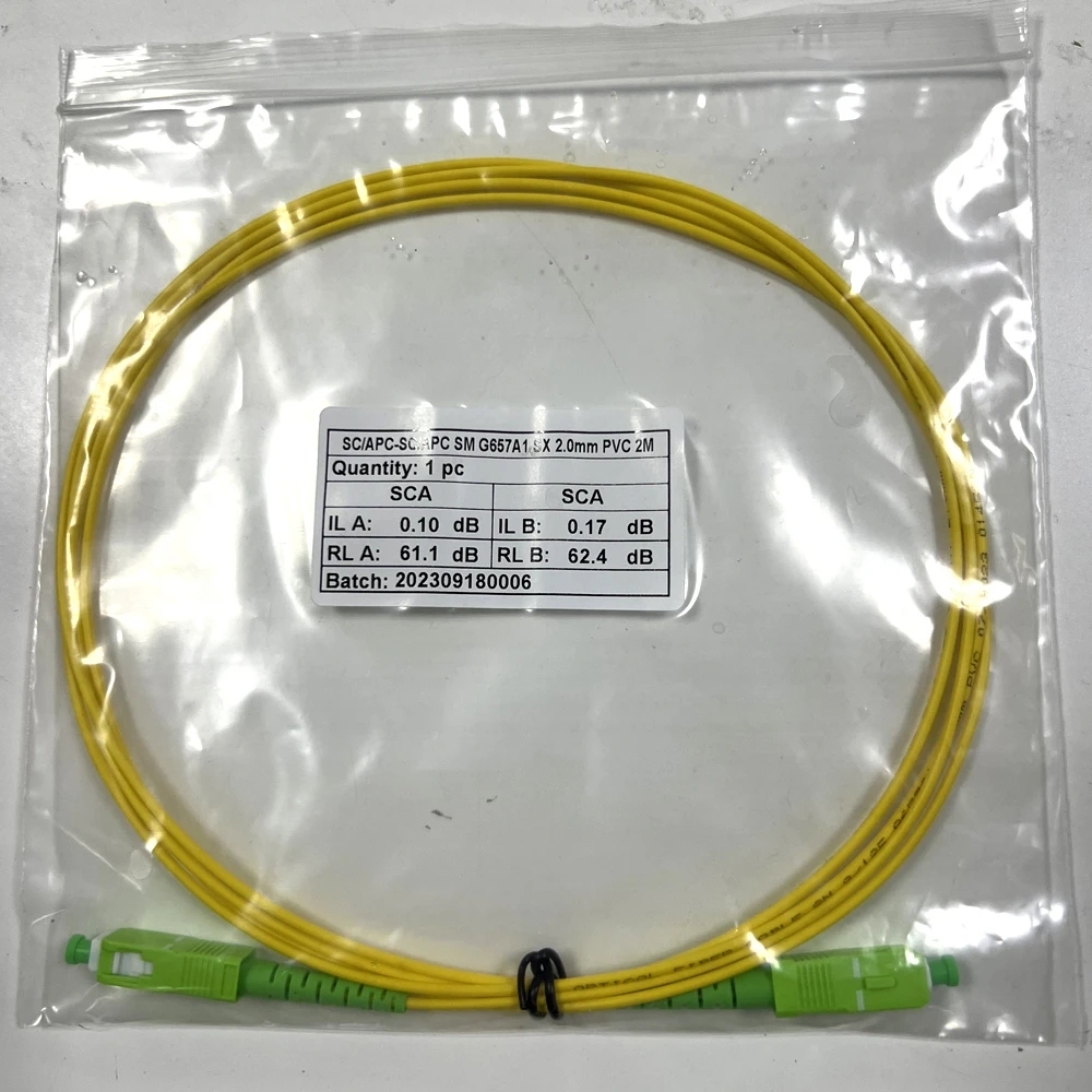 Fiber Patch Cord Optical Cable Fibre Jumper with SC APC Connector G657A1 Single Mode Fiber LSZH 0.5m 1m 2m 3m 5m Long