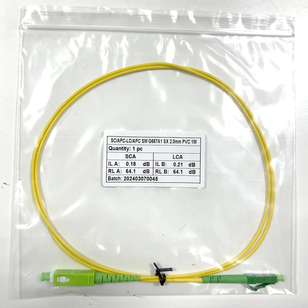 Optical Fiber Patch Cord Fibre Cable SC APC to LC APC Connectors Jumper G657A Single Mode 1 meter 2m 3m 5m 10 15meters 30 meters