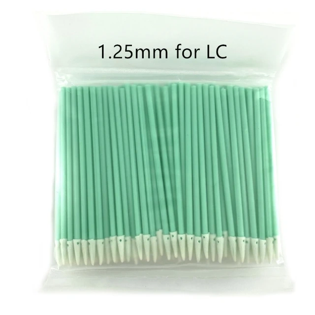 Fiber Optic Cleaning Sticks Fiber Optic swabs For 1.25mm/2.5mm LC/SC/FC/ST Connectors/ adaptors, 100PCS fiber cleaning