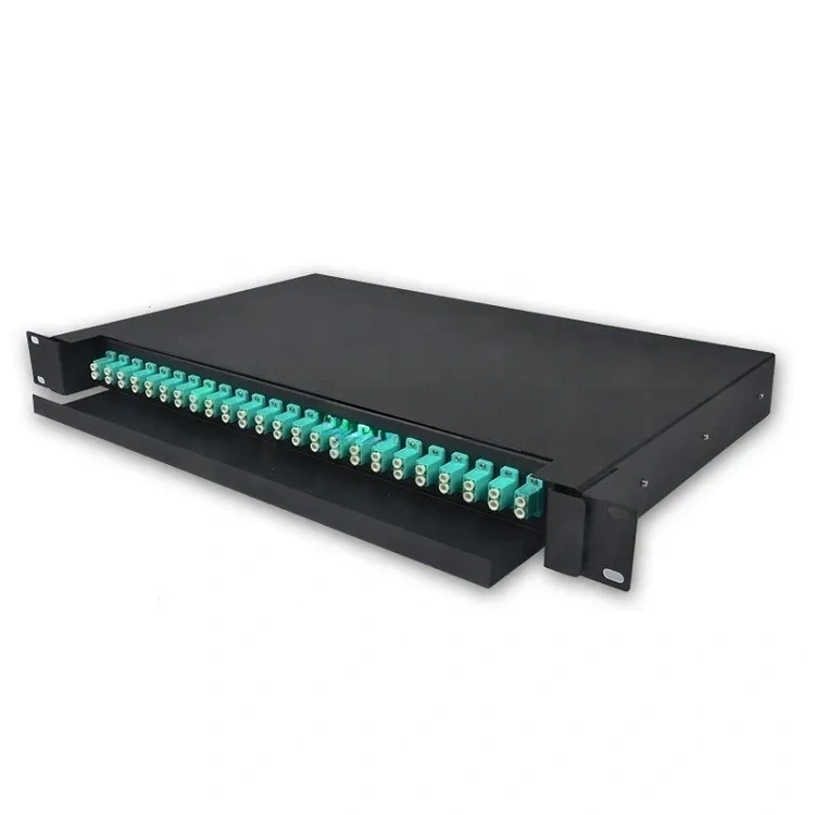 Cold Rolled Optical Fibre Drawer ODF 24 Duplex LC 24 Ports Fiber Optic Patch Panel Distribution Frame