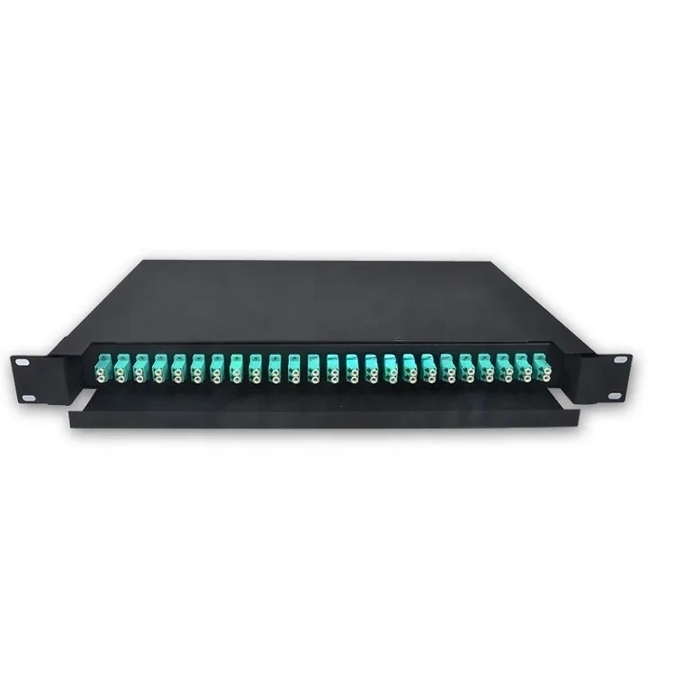 Cold Rolled Optical Fibre Drawer ODF 24 Duplex LC 24 Ports Fiber Optic Patch Panel Distribution Frame