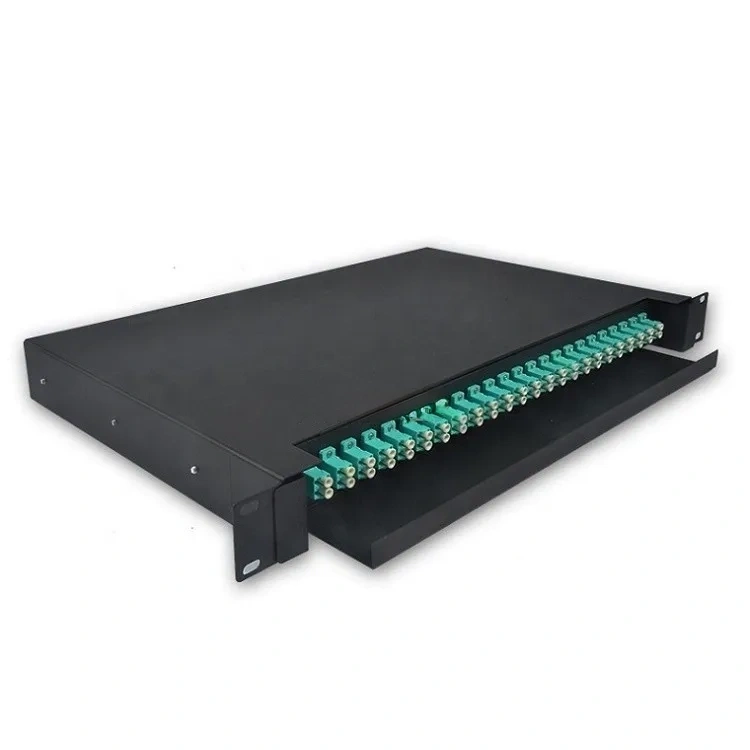 Cold Rolled Optical Fibre Drawer ODF 24 Duplex LC 24 Ports Fiber Optic Patch Panel Distribution Frame