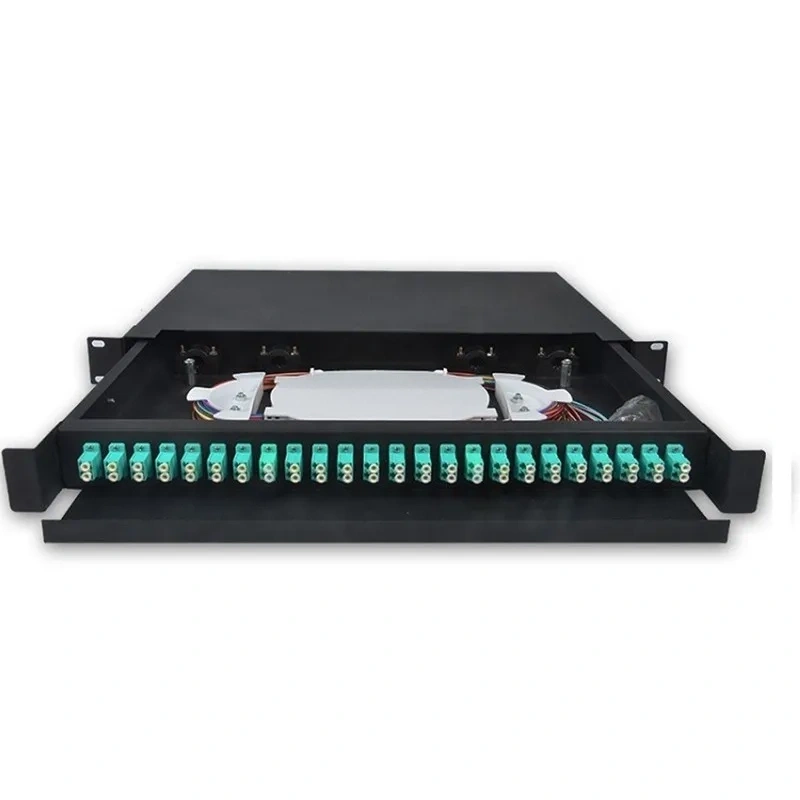 Cold Rolled Optical Fibre Drawer ODF 24 Duplex LC 24 Ports Fiber Optic Patch Panel Distribution Frame