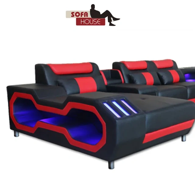 Modern straight leather sofa  fixed sofa lives in sitting room sofa