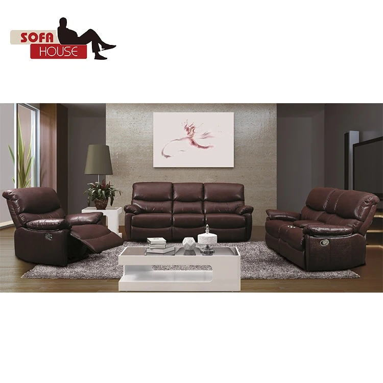Best sale cheap living room furniture leather recliner sofa set modern
