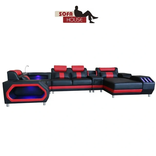 Modern straight leather sofa  fixed sofa lives in sitting room sofa