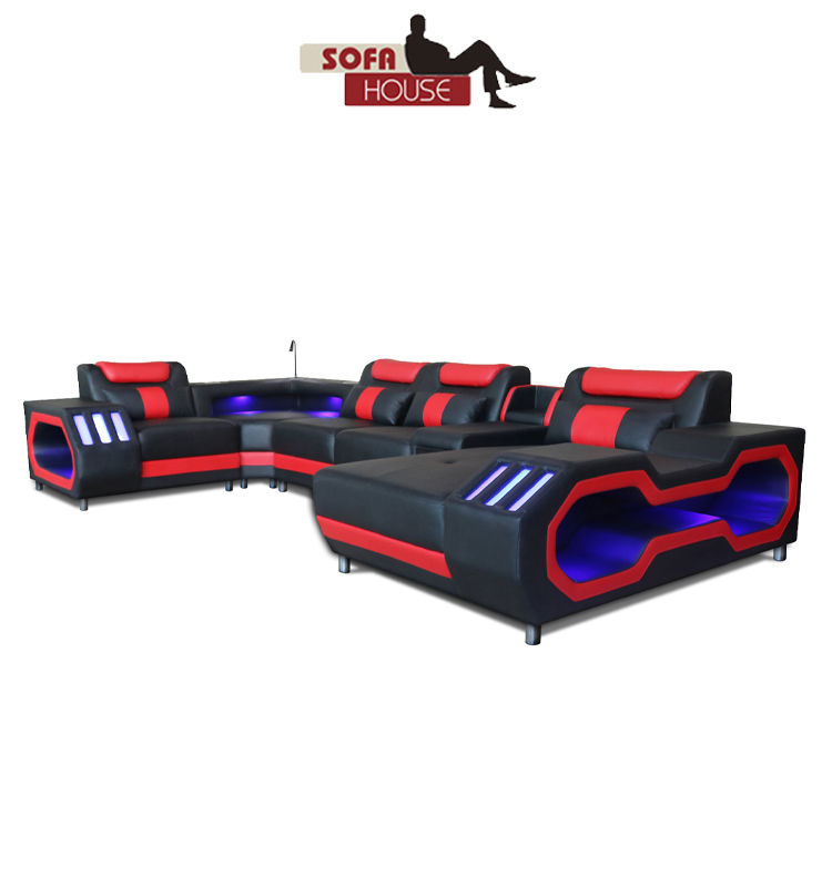 Modern straight leather sofa fixed sofa lives in sitting room sofa