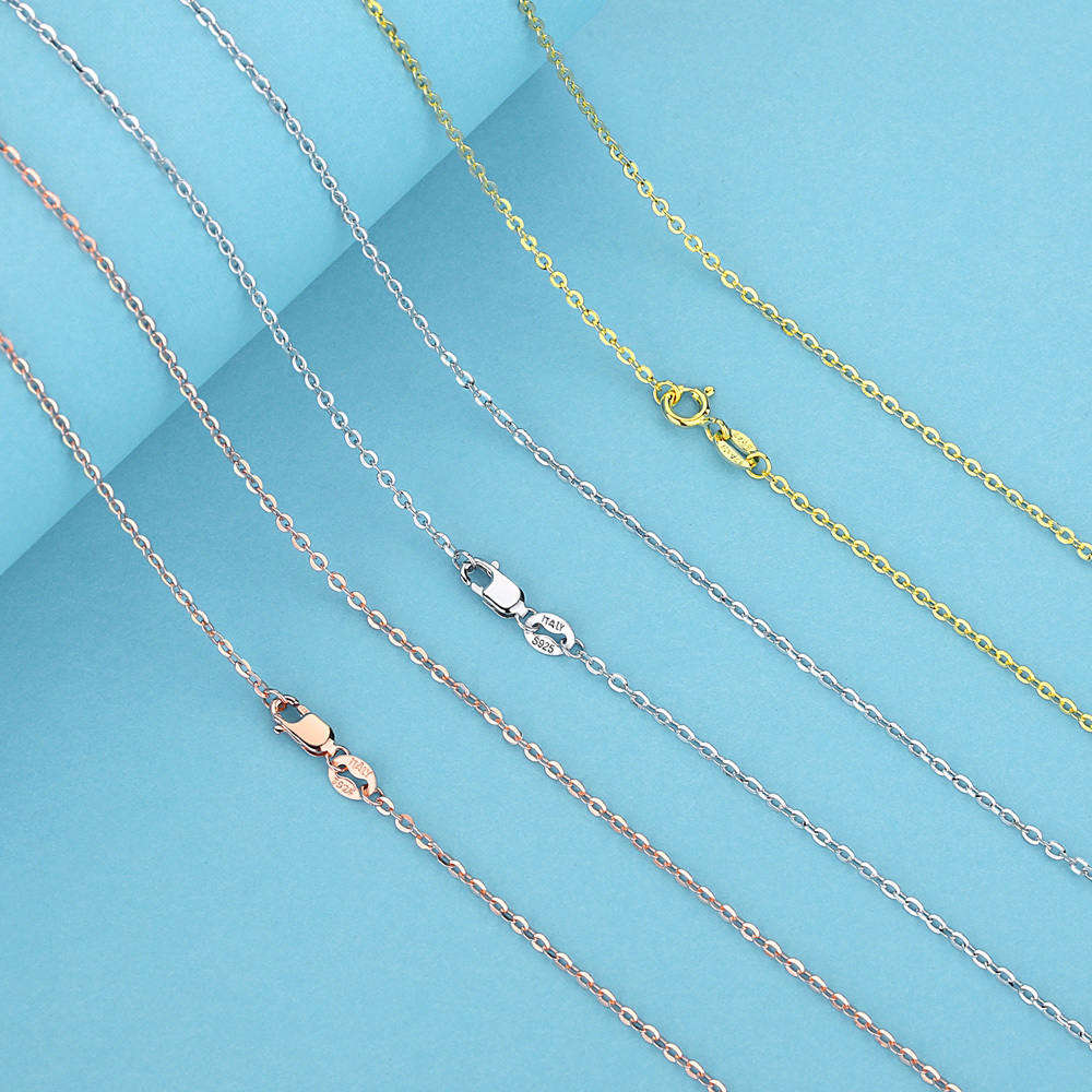 Rhodium-plated O Shaped Chain