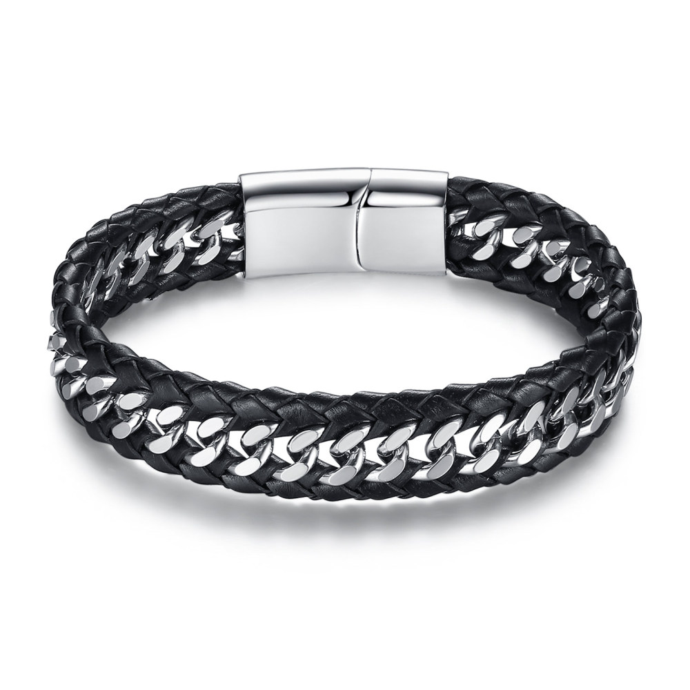 Magnetic Buckle Leather Bangles