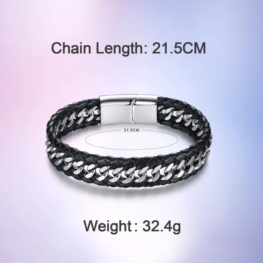 Magnetic Buckle Leather Bangles