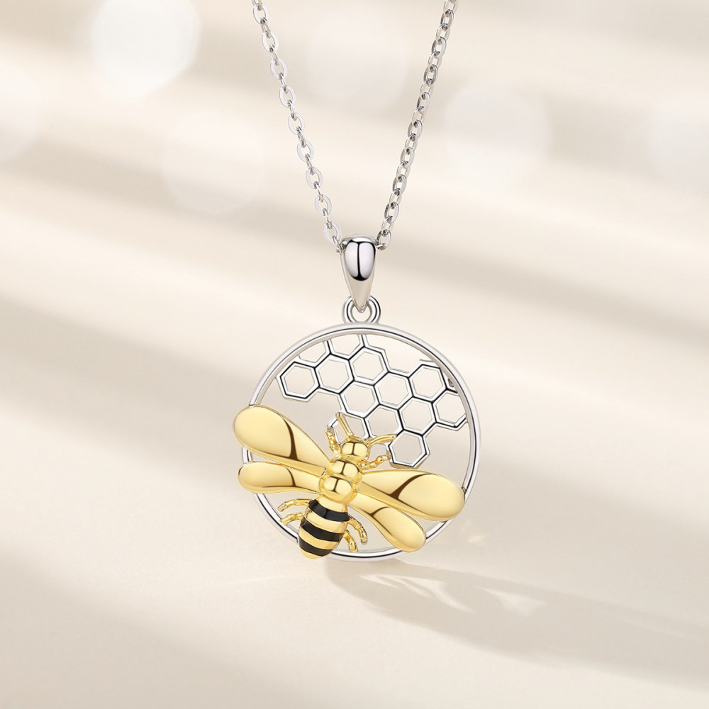 Bee and Honeycomb Pendant