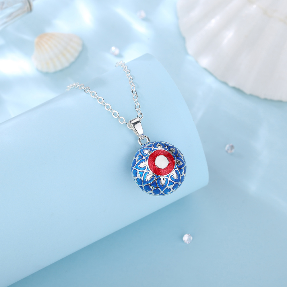 Vintage Enamel Harmony Bola Pendant