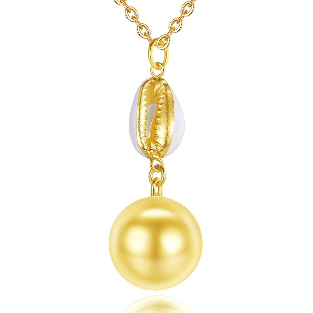 Shell Charm 18K Gold-Plated Harmony Bola Pendant