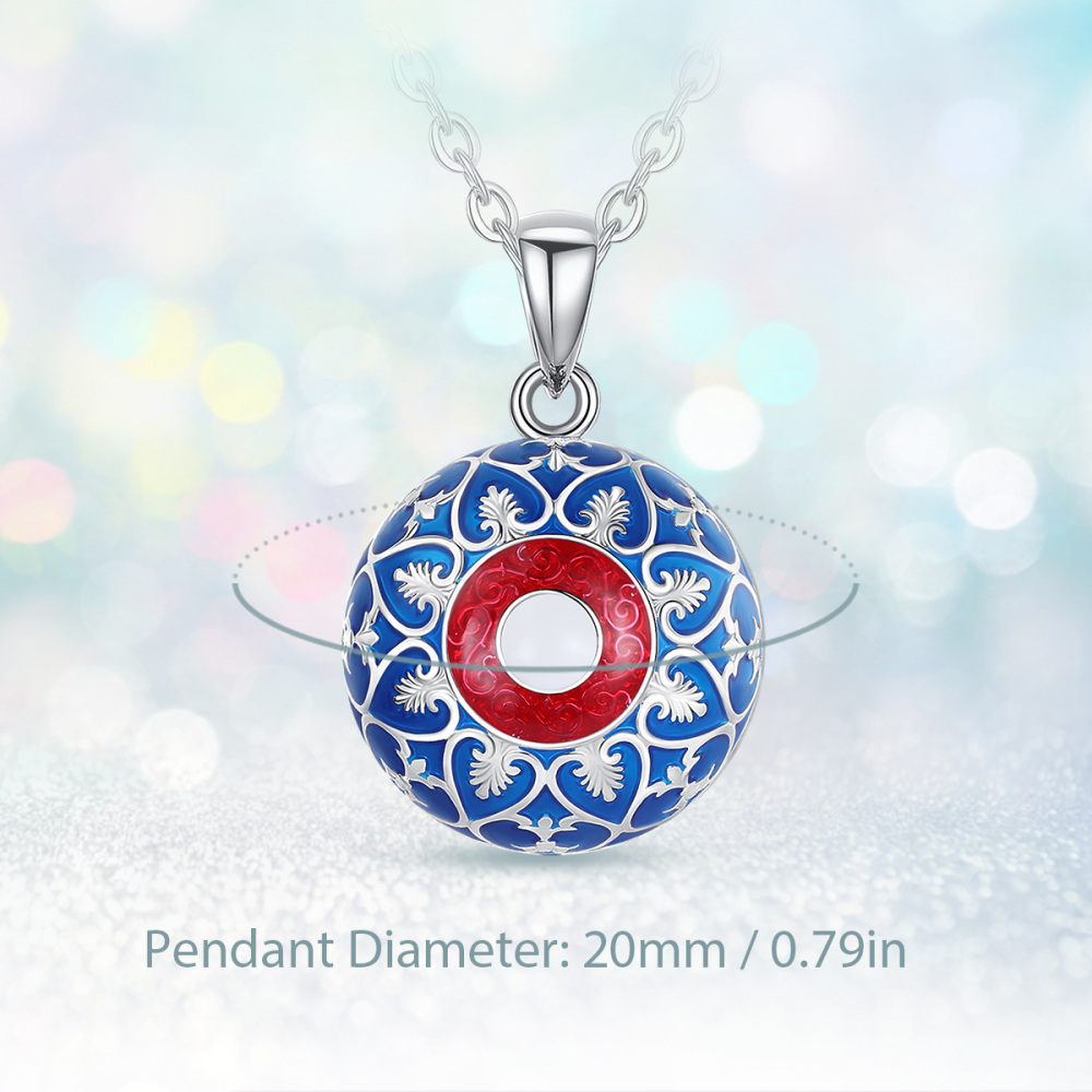 Vintage Enamel Harmony Bola Pendant