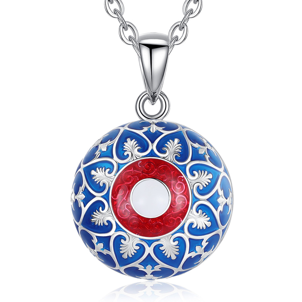 Vintage Enamel Harmony Bola Pendant