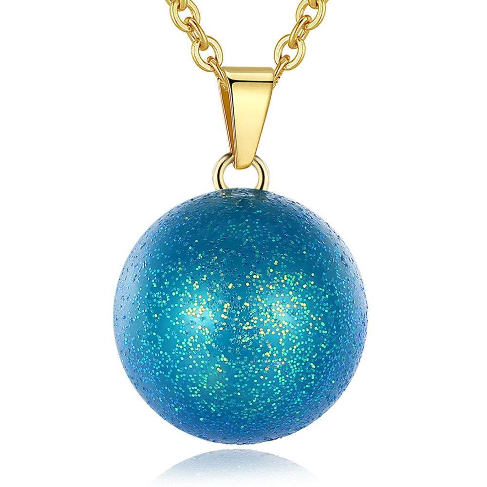 Sparkling Blue-Green Harmony Bola Pendant
