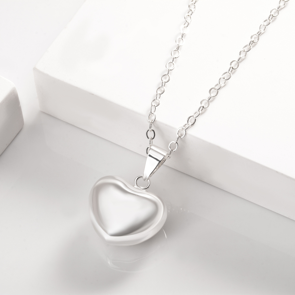 Silver-Plated Heart-Shaped Harmony Bola Pendant