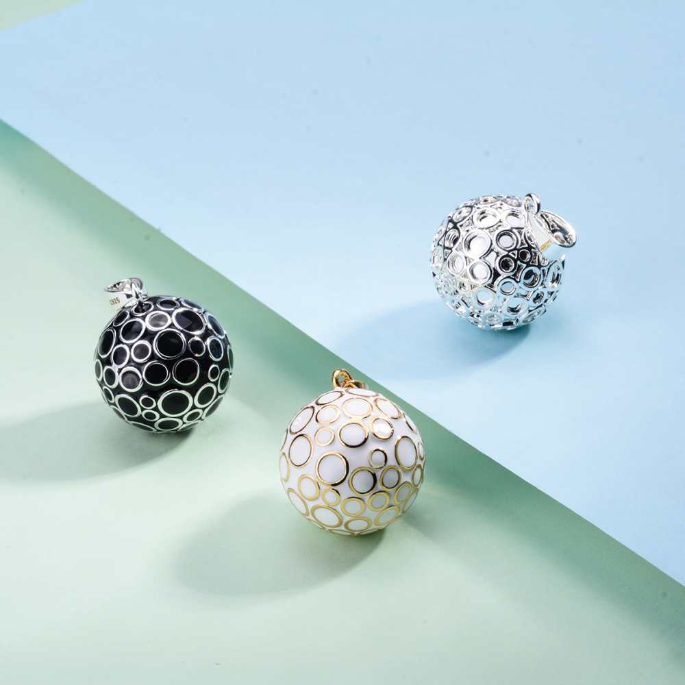 Bubble Texture Design Harmony Bola Pendant