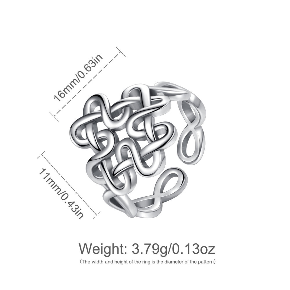 Adjustable 925 Sterling Silver Celtic Knot Ring