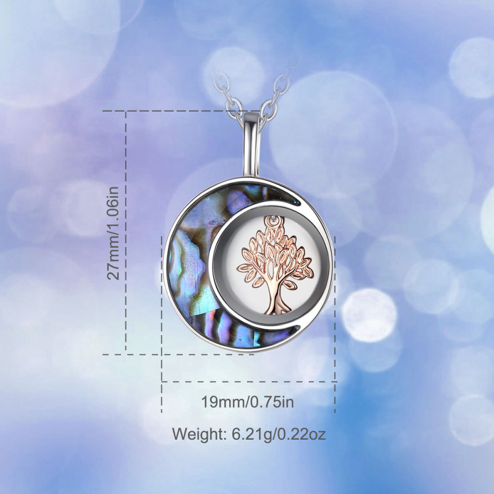 18K Gold Plated Tree of Life Charm Natural Abalone Cremation Pendant