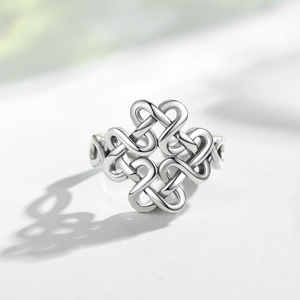 Adjustable 925 Sterling Silver Celtic Knot Ring