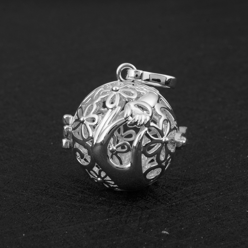 Mother & Baby Hands Soothing Chime Bola Cage Necklace