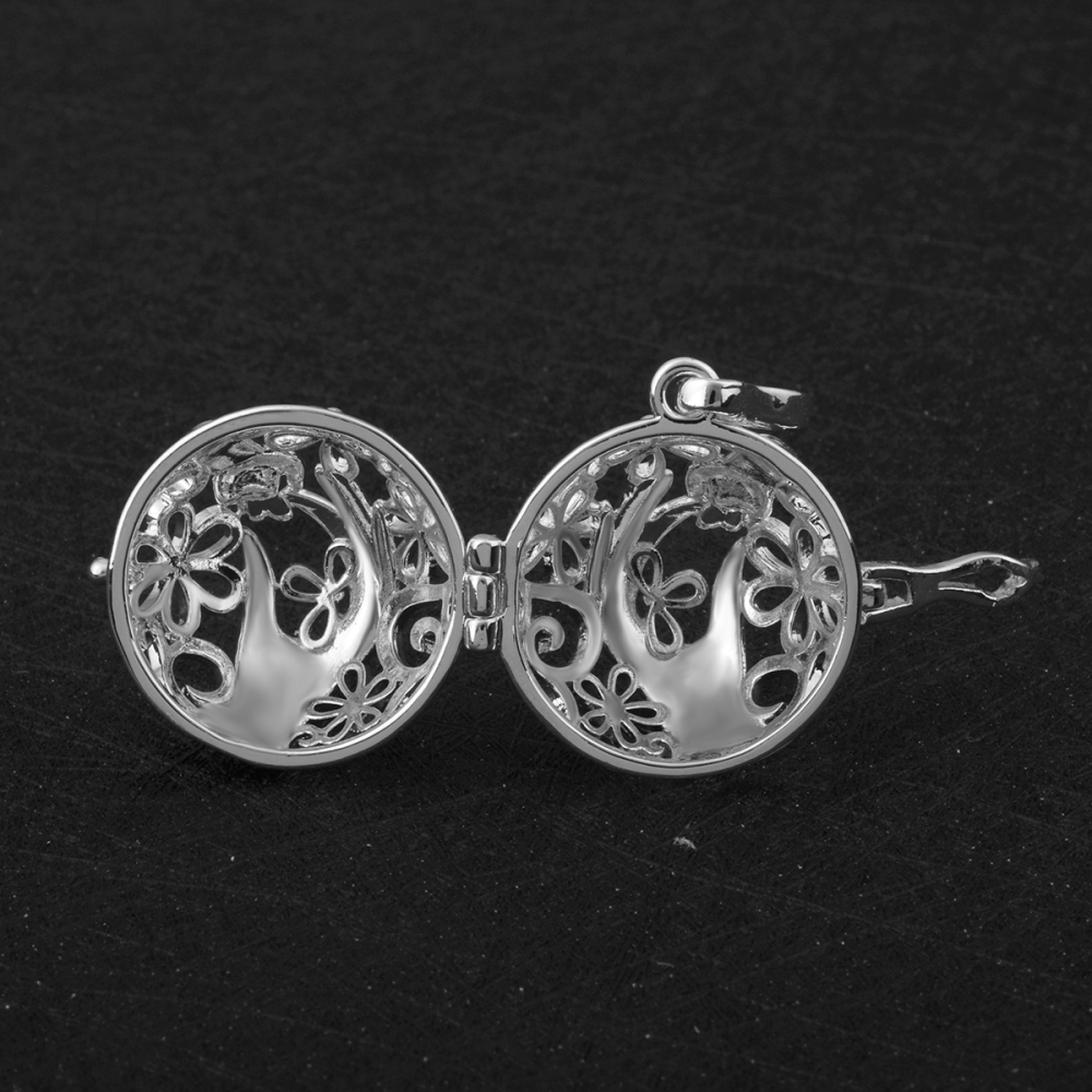 Mother & Baby Hands Soothing Chime Bola Cage Necklace