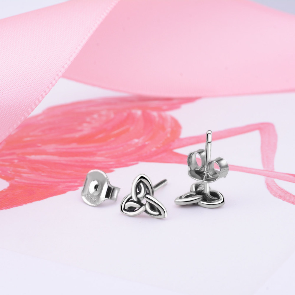 925 Sterling Silver Celtic Knot Small Stud Earrings