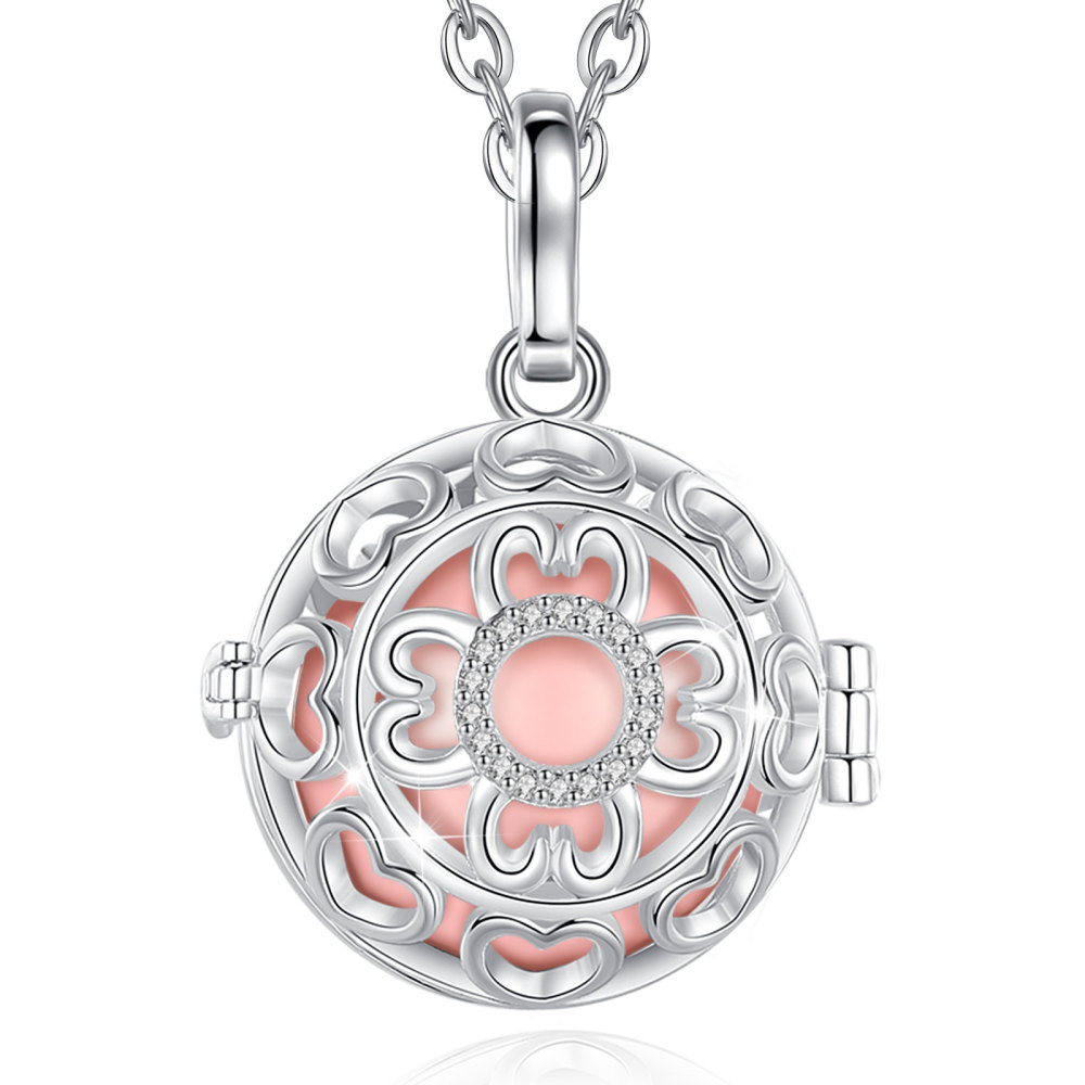 Silver-Plated Celtic Knot Heart Cage Pendant