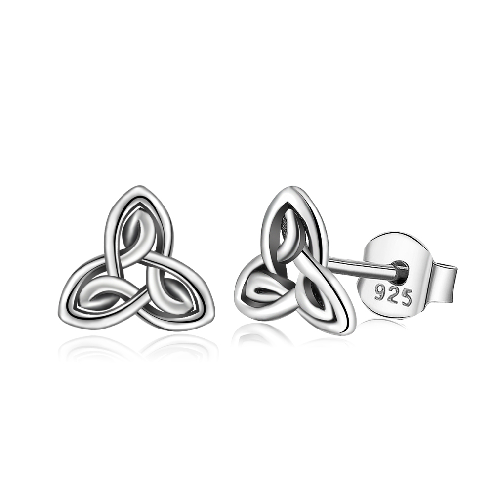 925 Sterling Silver Celtic Knot Small Stud Earrings