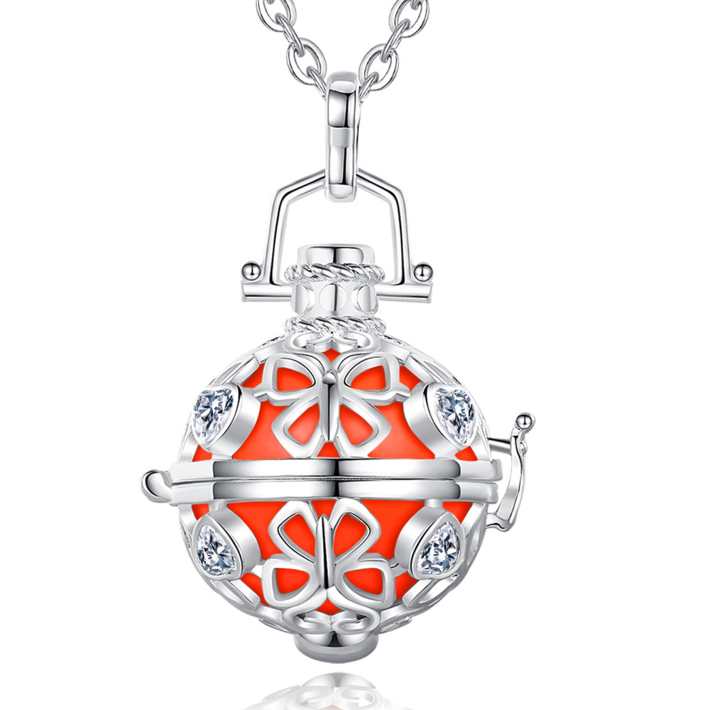 Vintage Butterfly Chime Ball Cage Pendant
