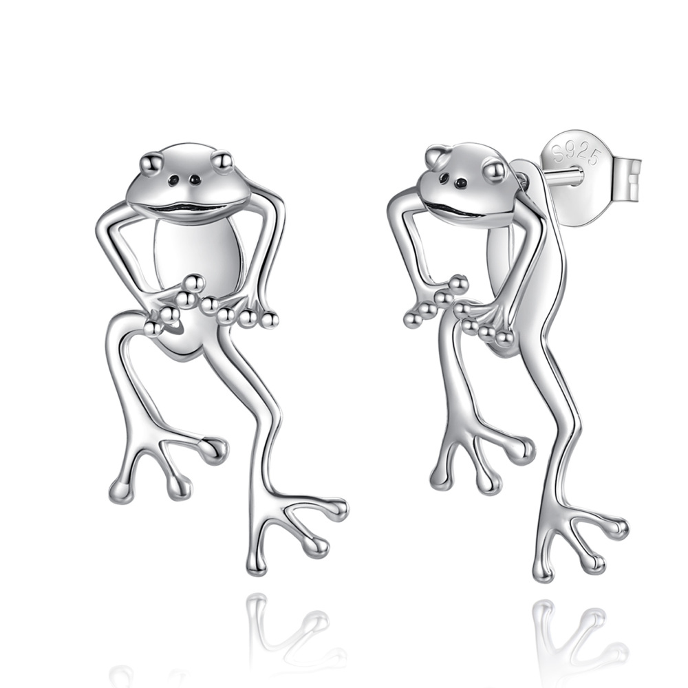 925 Silver Frog Earrings with Multiple Wearing Options
