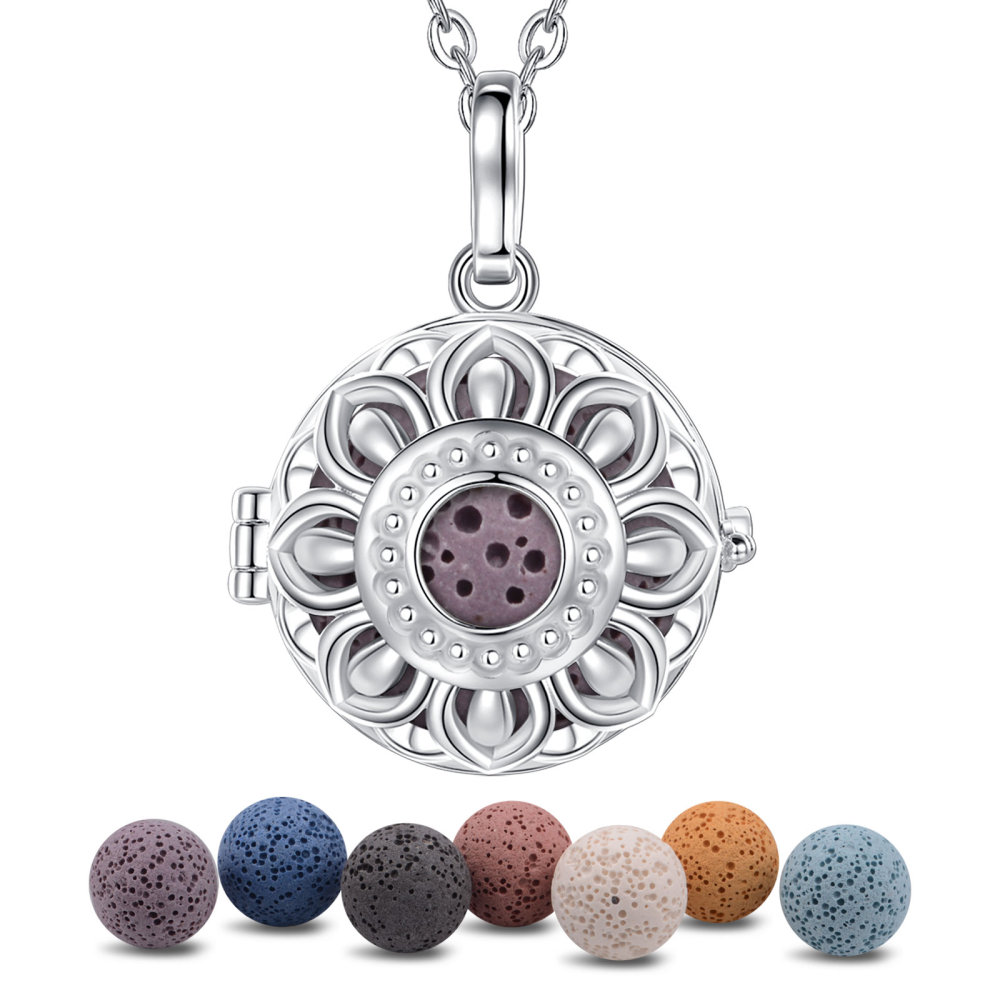 Mandala Lava Stone Aromatherapy Pendan