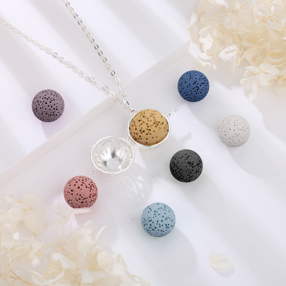 Mandala Lava Stone Aromatherapy Pendan