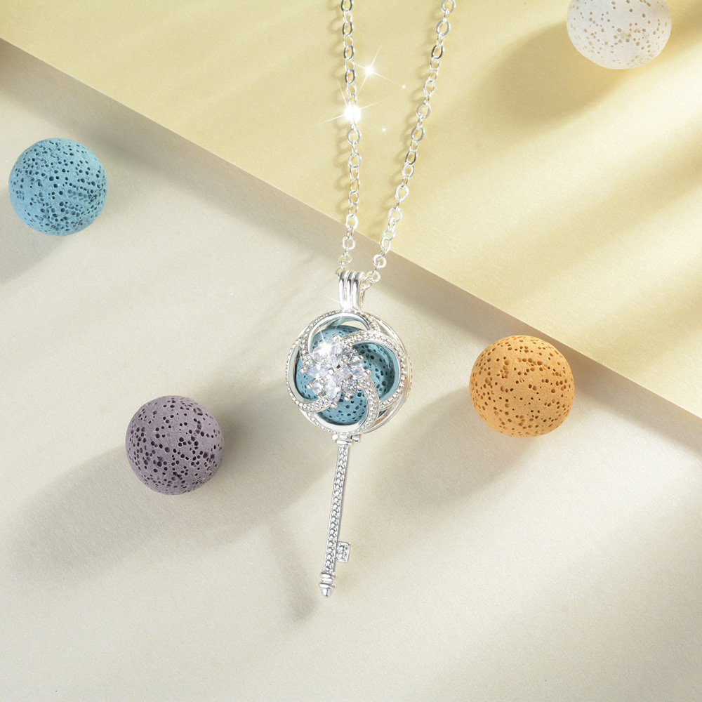 Zircon Key Shaped Essential Oil Diffuser Pendant
