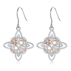 Wholesale Jewelry Wicca Knot 925 Sterling Silver Drop Earrings