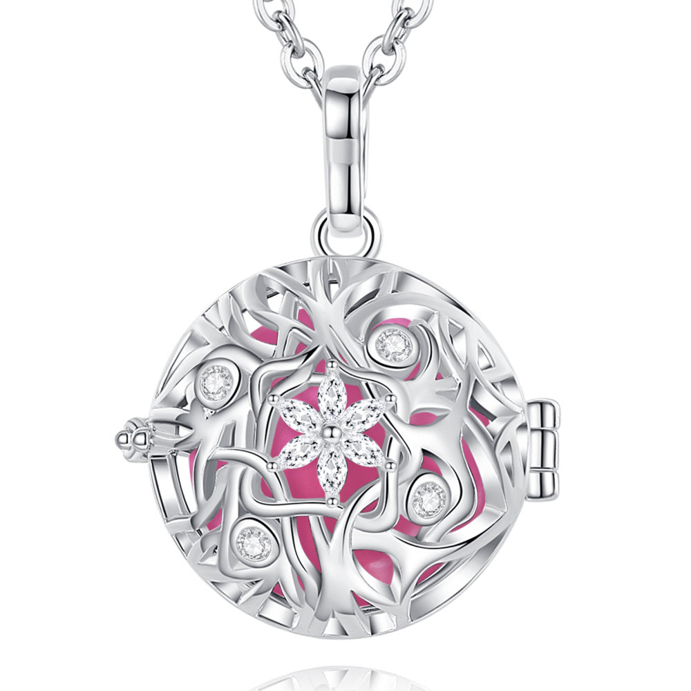 Christmas Snowflake Cubic Zirconia Chime Balls Bola Pendant