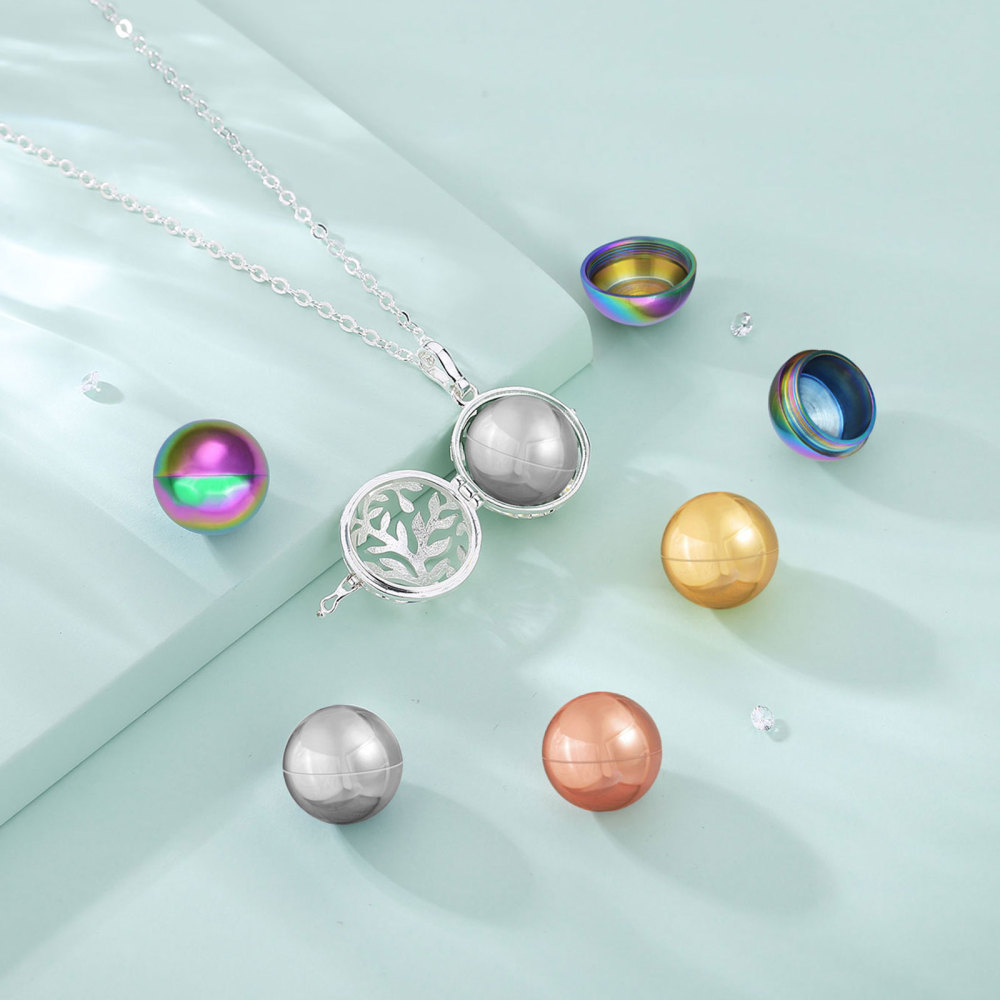 Tree Memorial Stainless Steel Urn Ball Pendant