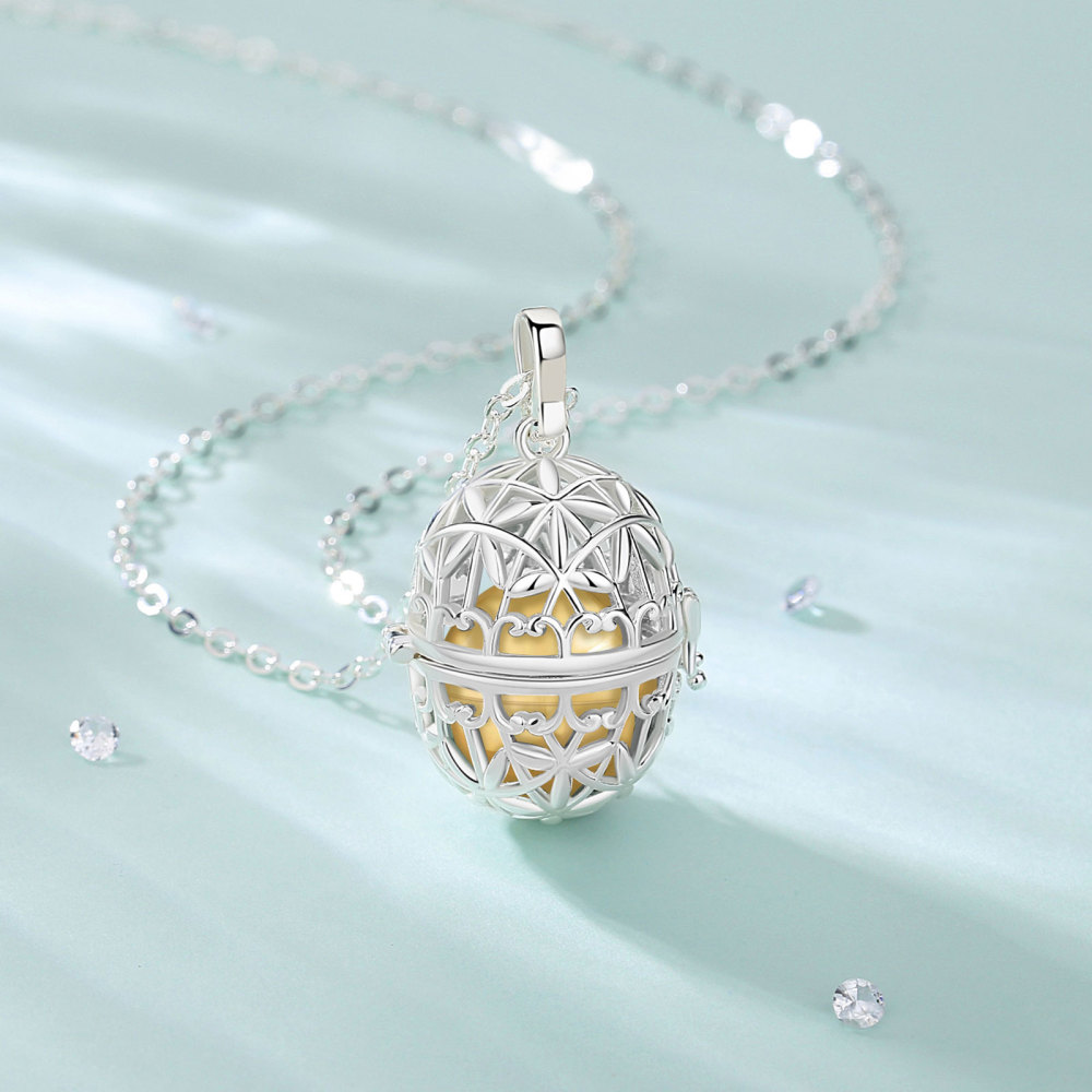 Silver-Plated Keepsake Butterfly Urn Cage Necklace